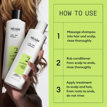 Nioxin System 2 Trial Kit - For Natural Hair with Progressed Thinning