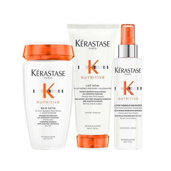 Kerastase Nutritive Bain Satin Lait Vital TRIO Bundle for Dry Hair