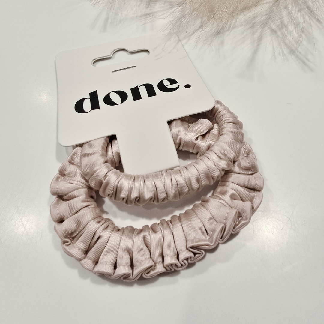 Done Scrunchie 2 piece Satin Pale Pink