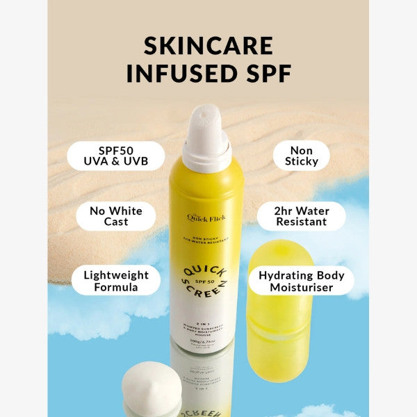 The Quick Screen SPF 50 Whipped Sunscreen & Body Moisturiser Mousse 200g