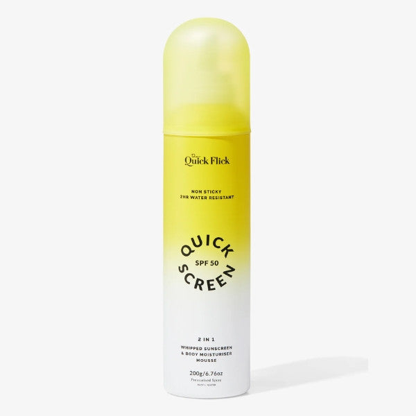 The Quick Screen SPF 50 Whipped Sunscreen & Body Moisturiser Mousse 200g
