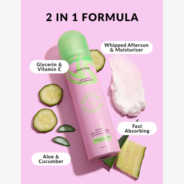 The Quick Screen Whipped Body Moisturiser and Aftersun Mousse 260g